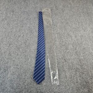 Kailong Mens Blue Diagonal Striped Hand Made 100% Silk Necktie Classic Business